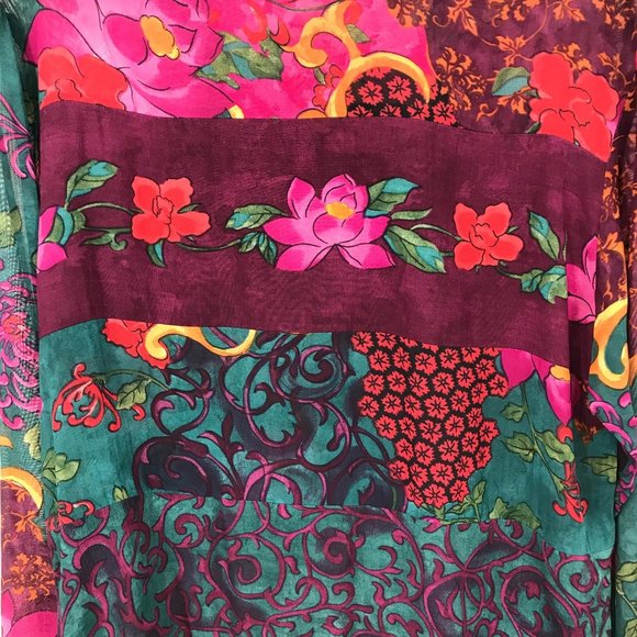 Carole Little Oversized Silky Rayon Floral Blouse - Picture 3 of 6
